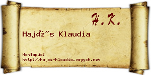 Hajós Klaudia névjegykártya